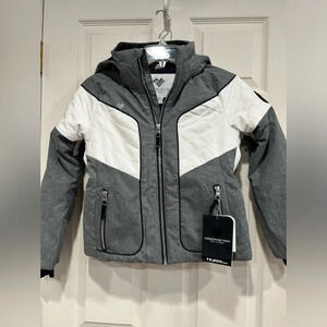 Obermeyer Girls’ Teen Small Rayla Insulated Jacket Ski Snowboard Grey White NWT
